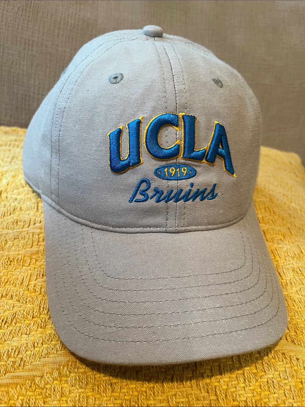 Gray Baseball Cap with Blue Embroidered UCLA Bruins Logo